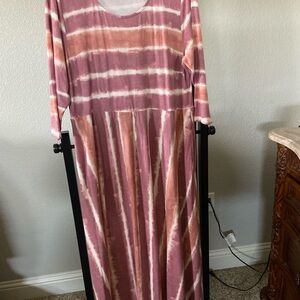 Cato Pink and White Striped Dress